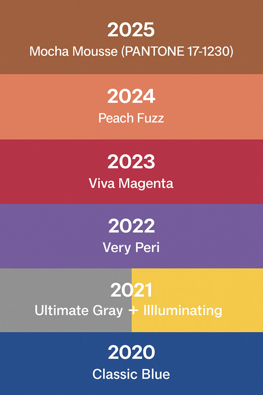 Кольори Pantone останніх років
